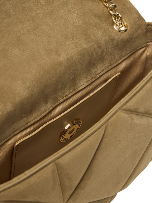 EMBOSSED Geantă de umăr mini, cu lanț nisip - Genți femei