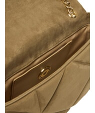 LOVE MOSCHINO EMBOSSED Geantă de umăr mini, cu lanț nisip - Genți femei - 6