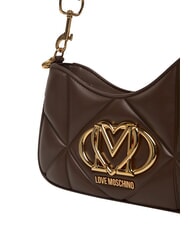 LOVE MOSCHINO EMBOSSED Geantă de umăr, cu curea de umăr ciocolată - Genți femei - 5