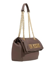 LOVE MOSCHINO BOLD LOVE HAMMERED  Geantă de umăr / geantă crossbody ciocolată2 - Genți femei - 4