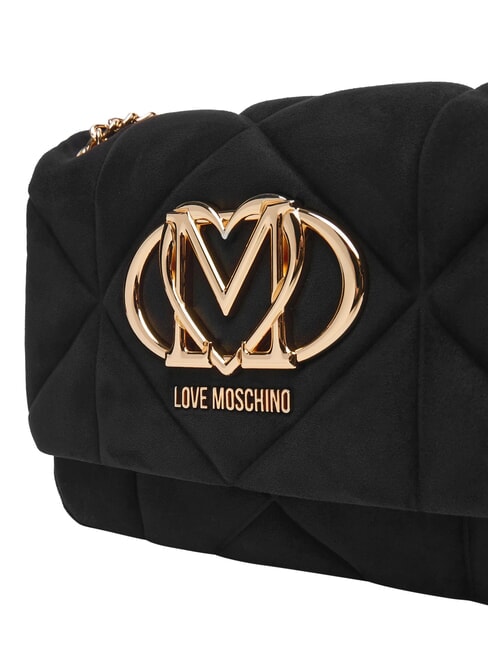 EMBOSSED Geantă de umăr mini, cu lanț negru - Genți femei