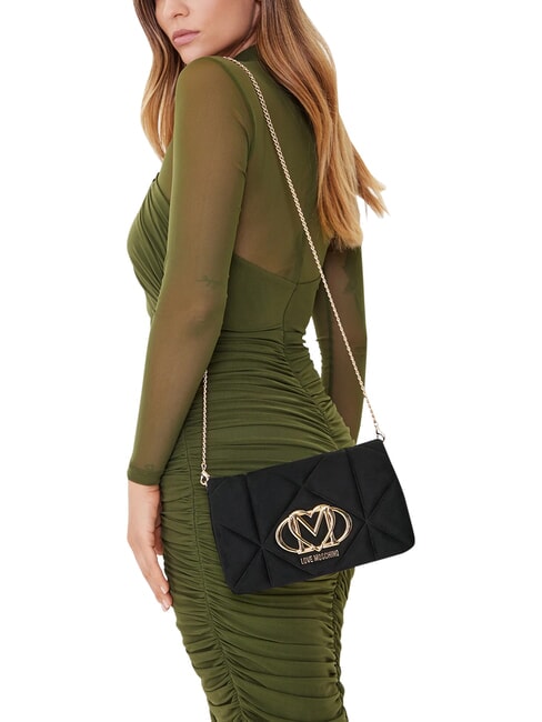 EMBOSSED Geantă de umăr, dublă portabilitate negru - Genți femei