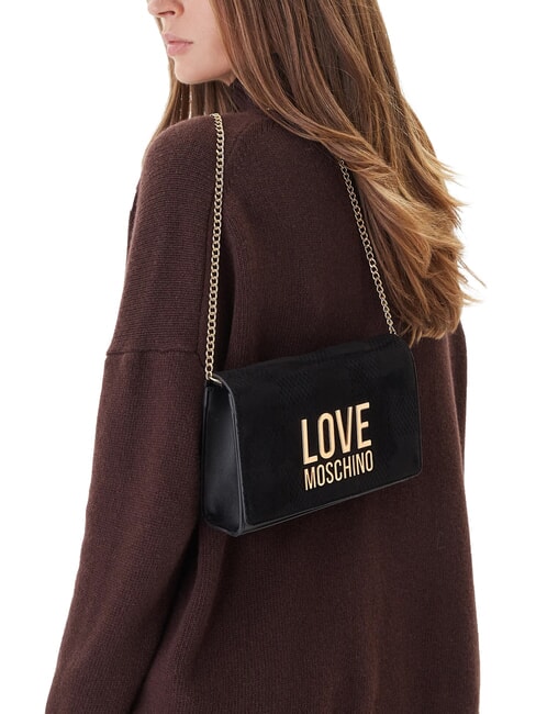 PATCHY Poșetă cu lanț negru - Genți femei