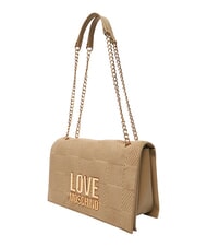 LOVE MOSCHINO PATCHY Geantă de umăr, cu lanț nisip - Genți femei - 4