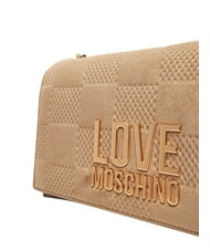 LOVE MOSCHINO PATCHY Geantă de umăr, cu lanț nisip - Genți femei - 5