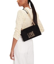 LOVE MOSCHINO PATCHY Geantă de umăr, cu lanț negru - Genți femei - 2