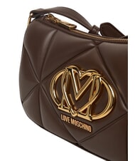 LOVE MOSCHINO EMBOSSED Geantă de umăr mini ciocolată - Genți femei - 5