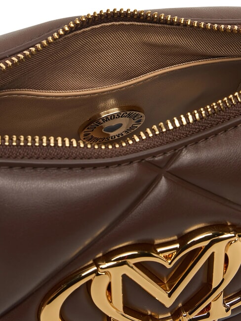 EMBOSSED Geantă de umăr mini ciocolată - Genți femei