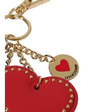 LOVE MOSCHINO CHARMS Breloc cu logo metalic negru/roșu/negru - Portchei - 2