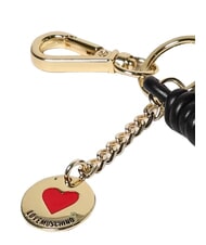 LOVE MOSCHINO CHARMS Breloc cu logo metalic negru/roșu/negru - Portchei - 3