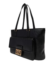 LOVE MOSCHINO EMBOSSED Geantă de cumpărături, dublă portabilitate negru - Genți femei - 4