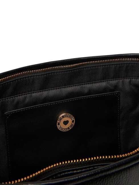 EMBOSSED Geantă de cumpărături, dublă portabilitate negru - Genți femei