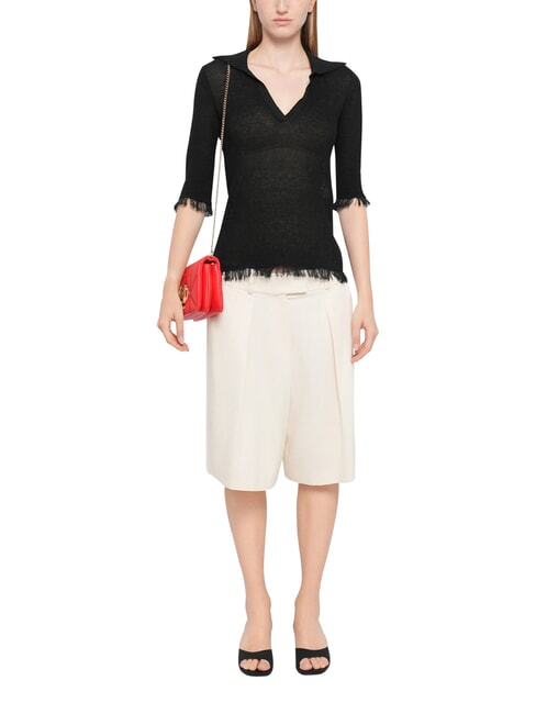 EMBOSSED Geantă de umăr mini, cu lanț RED - Genți femei