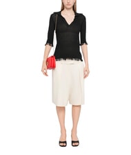 LOVE MOSCHINO EMBOSSED Geantă de umăr mini, cu lanț RED - Genți femei - 2