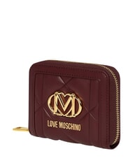 LOVE MOSCHINO EMBOSSED Portofel mic cu fermoar vin - Portofele femei - 3