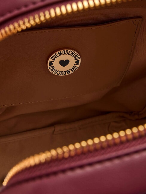 EMBOSSED Rucsac cu buzunar frontal vin - Genți femei