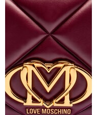 LOVE MOSCHINO EMBOSSED Rucsac cu buzunar frontal vin - Genți femei - 8