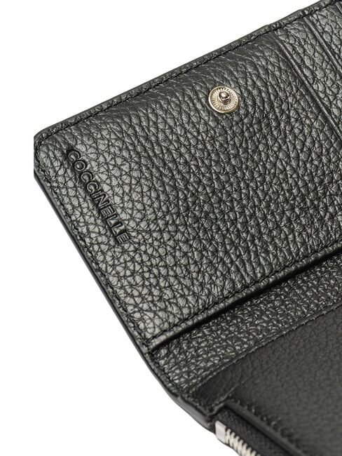 CAMPIONARIO - METALLIC PEPITA Portofel din piele negru - Portofele femei