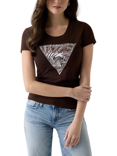 ZEBRA TRIANGLE Tricou cu m&acirc;necă scurtă maro regal - tricou