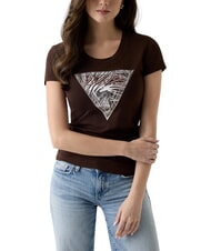 GUESS ZEBRA TRIANGLE Tricou cu m&acirc;necă scurtă maro regal - tricou - 2