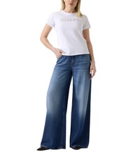 GUESS STUDS SCRIPT Tricou cu m&acirc;necă scurtă alb purpuriu - tricou - 4