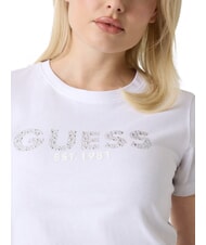 GUESS STUDS SCRIPT Tricou cu m&acirc;necă scurtă alb purpuriu - tricou - 5