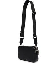 CALVIN KLEIN SIGNATURE LOGO STRAP Geantă cu funcție dublă pentru cameră negru / nichel strălucitor - Genți femei - 3