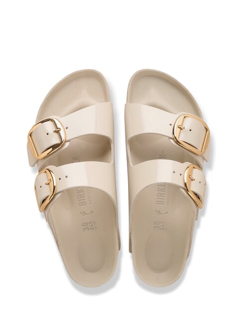 ARIZONA BIG BUCKLE  Sandale din piele stridie strălucitoare - Pantofi femei