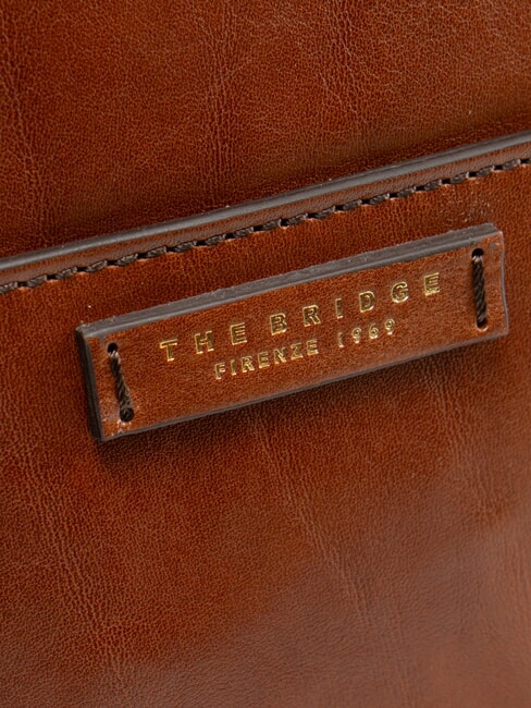 CECILIA Geantă tip găleată din piele BROWN - Genți femei