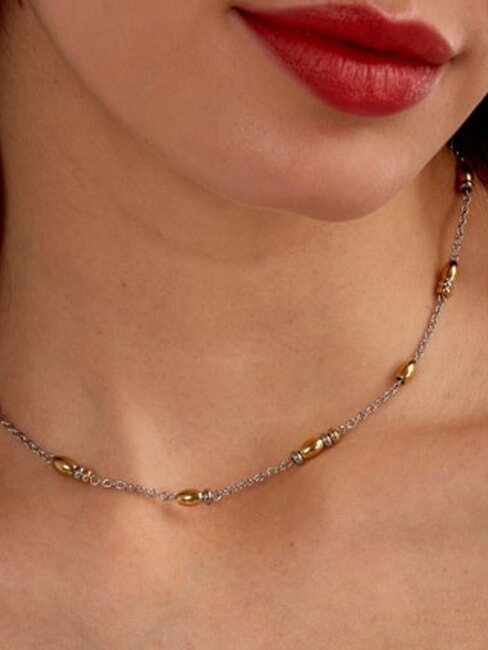 COLORI Colier oțel / aur - Lănțișoare