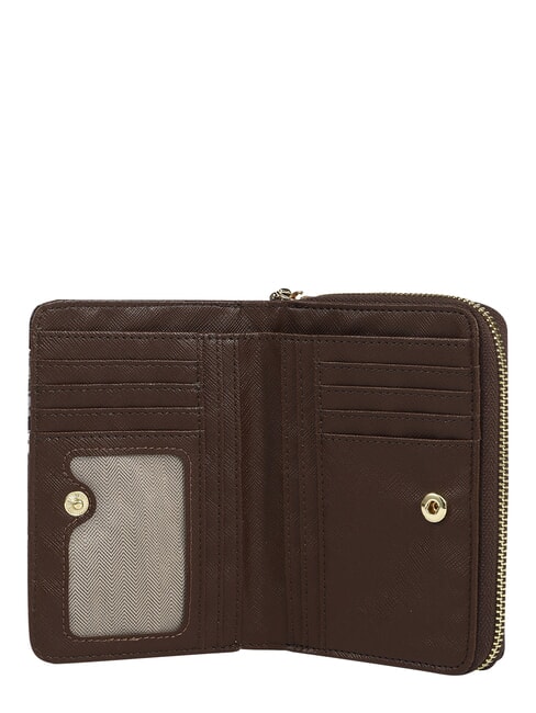 FASHIONOPOLY Portofel mediu, cu fermoar ciocolată - Portofele femei