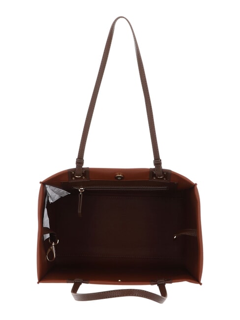 POST RE Geanta de cumparaturi cu clutch piele/maro &icirc;nchis - Genți femei