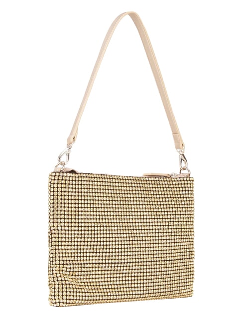 NABILAH Geantă clutch cu strasuri și curea de umăr aur - Genți femei