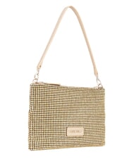 MARIO VALENTINO NABILAH Geantă clutch cu strasuri și curea de umăr aur - Genți femei - 4
