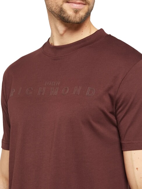 SOULOKU Tricou cu logo &icirc;n relief ciocolată amară - tricou