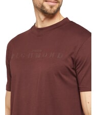 JOHN RICHMOND SOULOKU Tricou cu logo &icirc;n relief ciocolată amară - tricou - 3