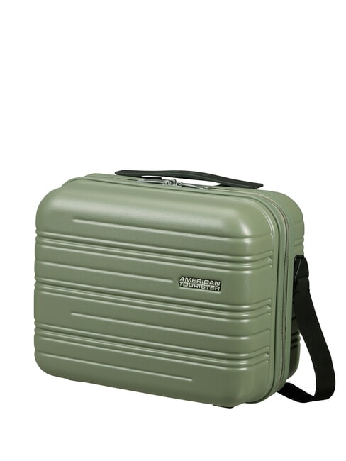 HIGH TURN Trusă cosmetică rigidă cu curea de umăr kaki salvie mat - Truse de toaletă