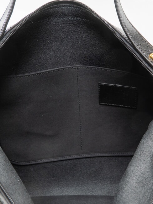 CORE SOFT Geantă de m&acirc;nă, piele Negru de aur - Genți femei