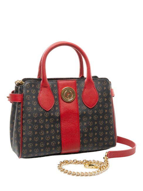 HERITAGE Geantă de m&acirc;nă, cu curea de umăr lac negru - Genți femei