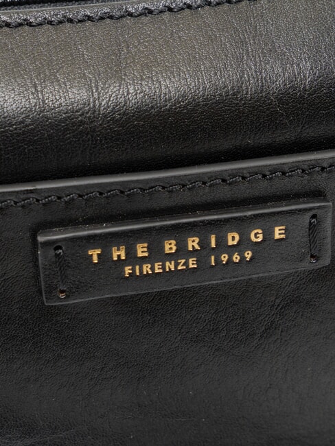 CECILIA Geantă de umăr, din piele Negru de aur - Genți femei