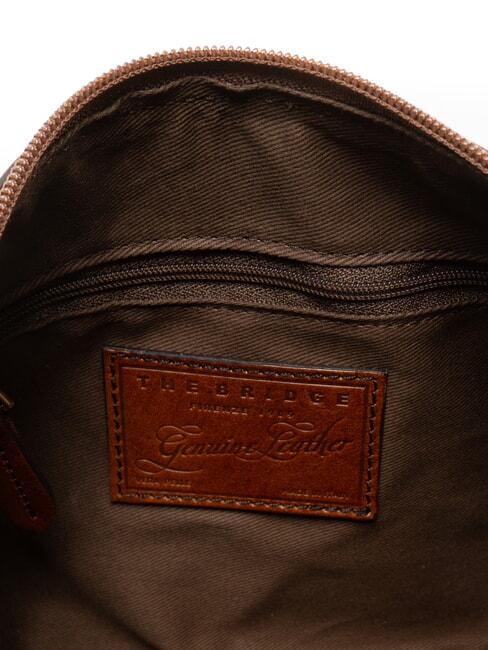 CECILIA Geantă de umăr, din piele BROWN - Genți femei