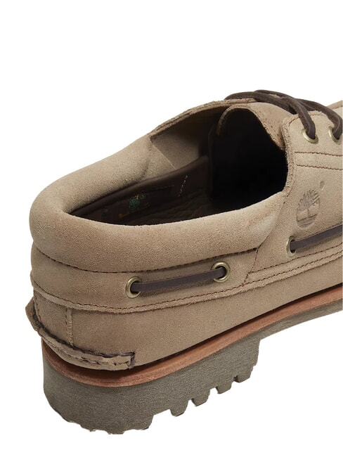 AUTHENTIC  Pantofi de barcă din piele gri-maro - Pantofi bărbați