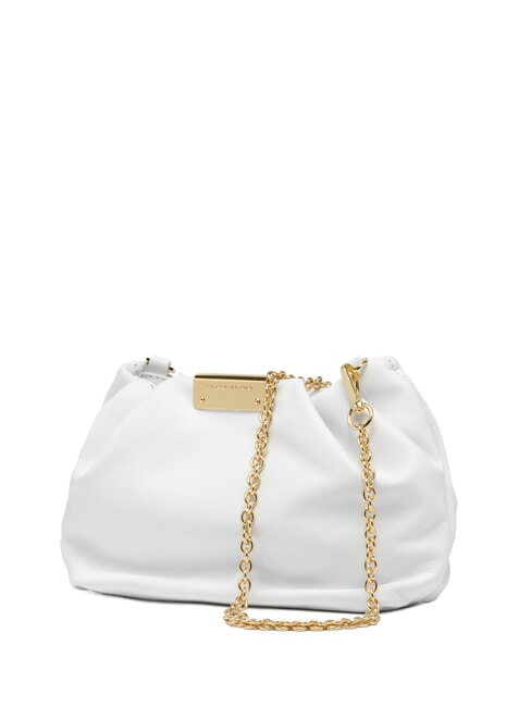 PERLA Geanta clutch din piele cu lant alb - Genți femei
