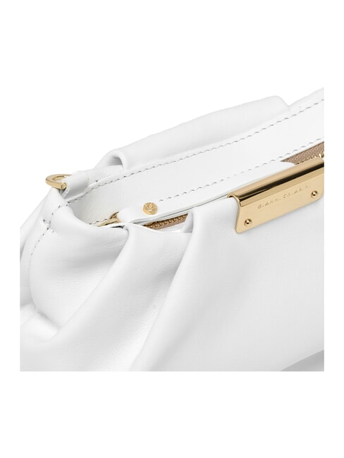 PERLA Geanta clutch din piele cu lant alb - Genți femei