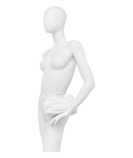 GIANNI CHIARINI PERLA Geanta clutch din piele cu lant alb - Genți femei - 6