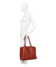 GIANNI CHIARINI EGLE Geantă de cumpărături de umăr roșu cărămiziu - Genți femei - 6