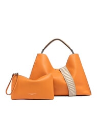 GIANNI CHIARINI AURORA Geanta de mana din piele cu husa flacără portocalie-nisip - Genți femei - 2