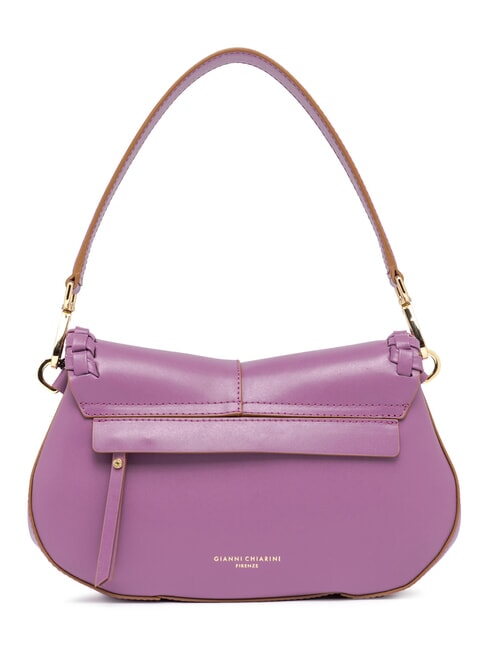 HELENA ROUND Geanta din piele cu clapa argile violet - Genți femei