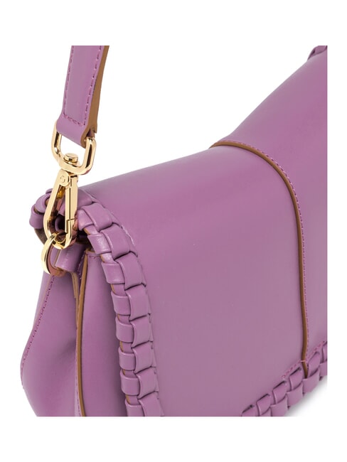 HELENA ROUND Geanta din piele cu clapa argile violet - Genți femei