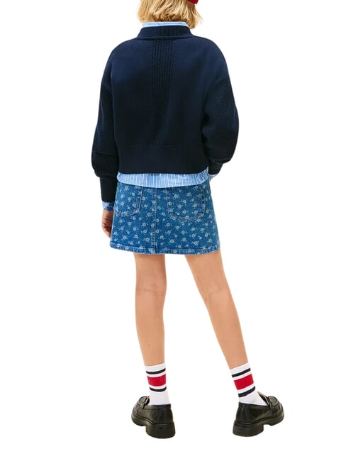 TH Pulover cu guler rotund pentru fete cerul deșertului - Pulovere pentru copii